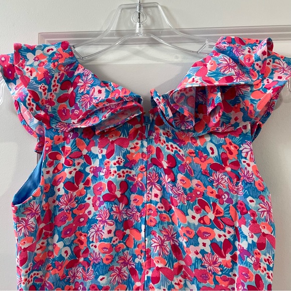 NWT Lilly Pulitzer Linwood Ruffle Romper, Size: 00, Color: Aura Pink - Picture 11 of 11